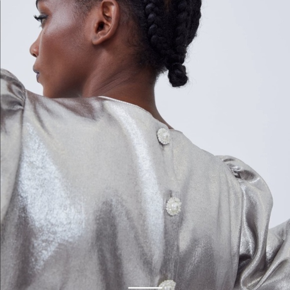 Zara Voluminous Metallic Top - Picture 3 of 11